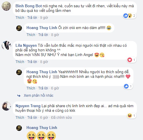 Nhiều người dành cho Hoàng Thùy Linh lời ngợi khen.