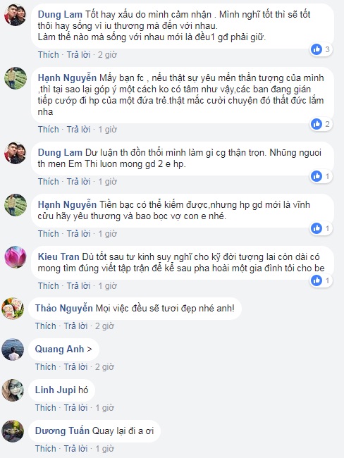 Nhiều người động viên, an ủi và mong Tim sớm vượt qua giai đoạn khó khăn.