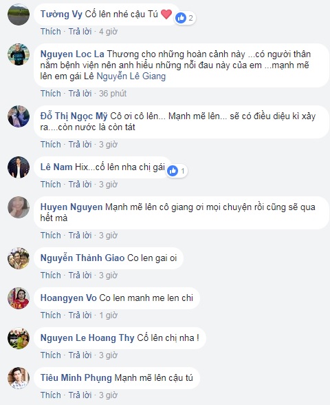 Nhiều người chia sẻ, động viên Lê Giang
