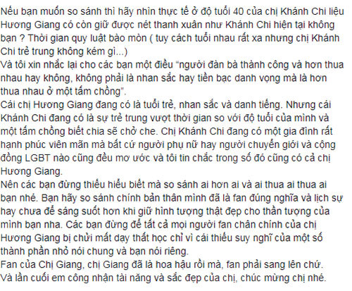 Quản lý Lâm Khánh Chi lên tiếng