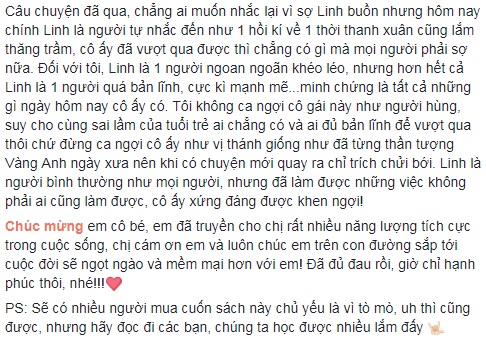 Đoạn trạng thái khá dài của ca sĩ Pha Lê