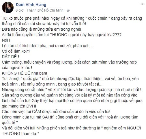 Đàm Vĩnh Hưng lên tiếng về chuyện bị 