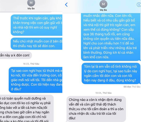 Đoạn tin nhắn qua lại giữa Chí Nhân và Thu Quỳnh