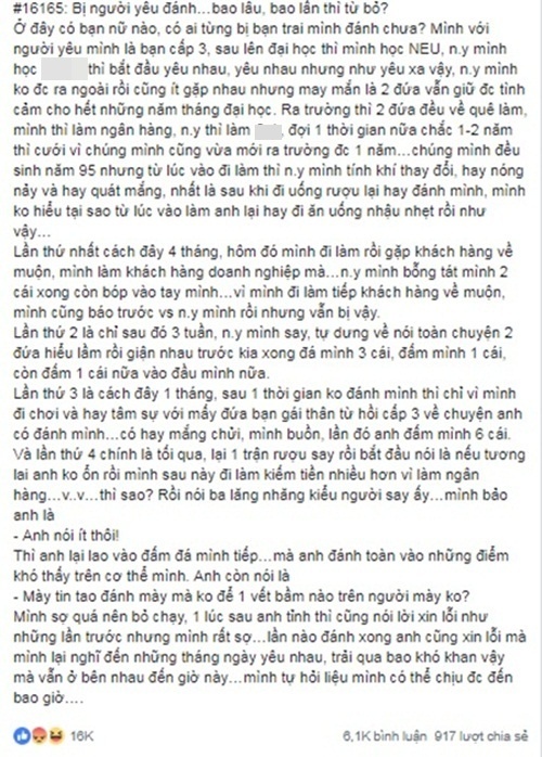 Nội dung đoạn chia sẻ của cô gái    