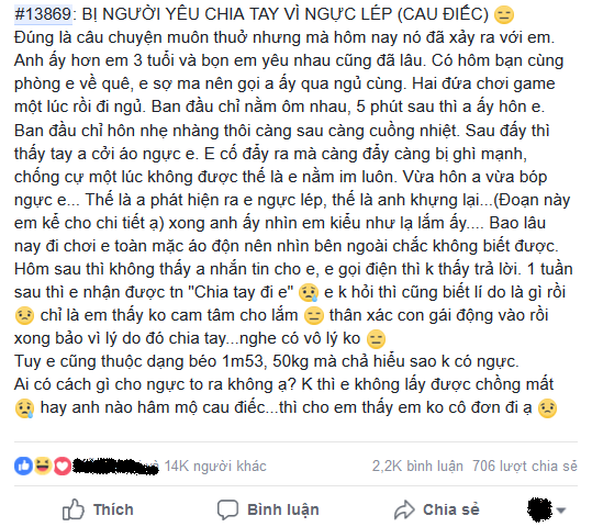 Lời tâm sự của cô bạn gái gặp tình huống trớ trêu