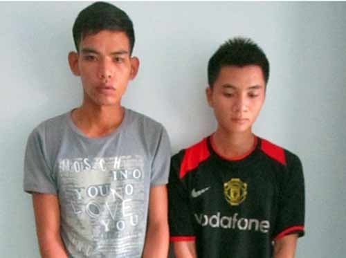 Hai đối tượng Nguyễn Doãn Tấn và Nguyễn Tiến Thuận trong vụ học sinh cạo trọc đầu gọi bạn dùng gậy sắt đánh thầy (ảnh: baogiaothong)