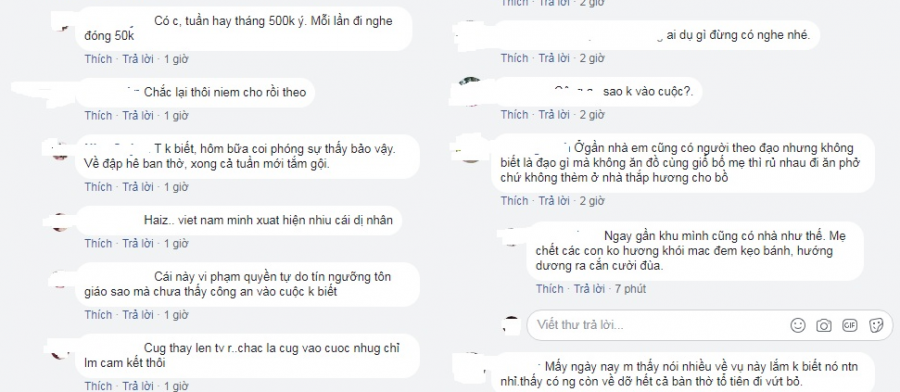 Bình luận của những người dùng về câu chuyện của chị H. 