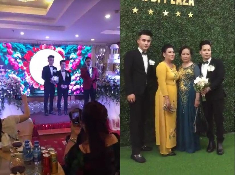 Đám cưới của cặp đôi được diễn ra ở nhà hàng 5 sao có sự xuất hiện của cả phụ huynh 2 bên