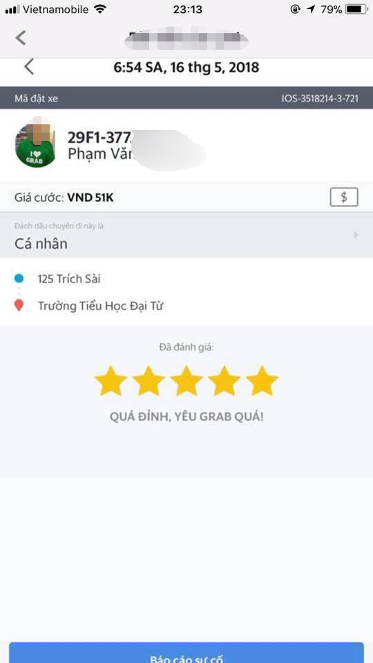 Tài xế Grab sau đó đã thú nhận tội lỗi của mình