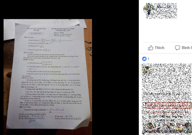 Đề thi Toán bị nghi ngờ lọt ra ngoài