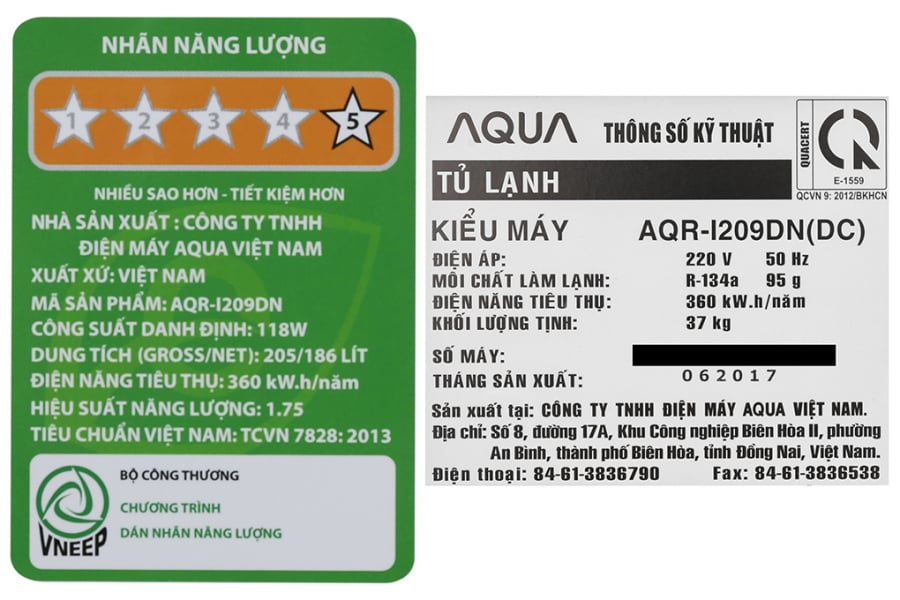 Nhãn năng lượng tủ lạnh