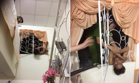 Đối tượng phải nhờ đến lực lượng chức năng để thoát ra ngoài