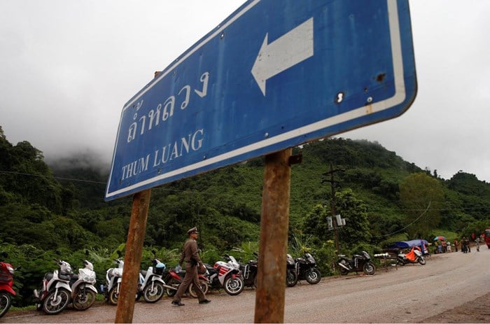 Cửa vào hang Tham Luang tại Chiang Rai, Thái Lan