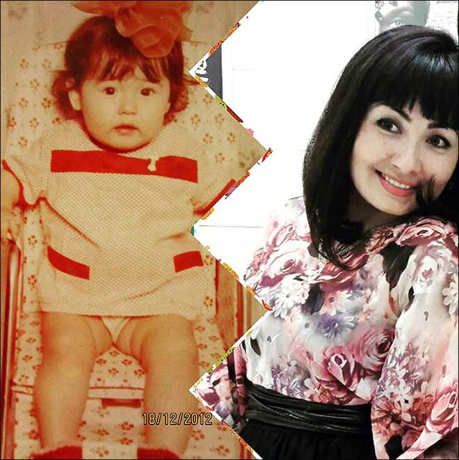 Ekaterina khi còn nhỏ và lúc trưởng thành