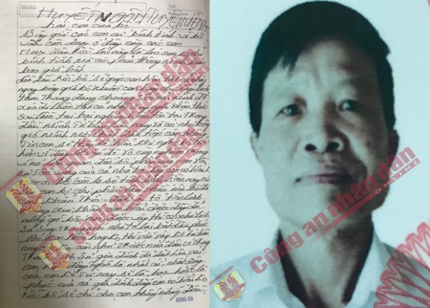 Bức thư đối tượng Sỏi để lại có tên 