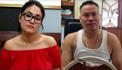 Đối tượng Trang và Kiên bị CA bắt giữ