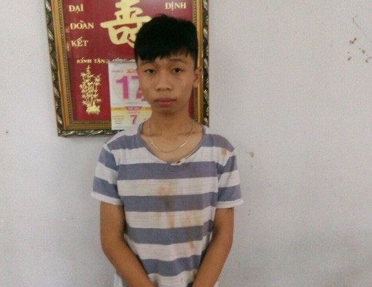 Đối tượng Hiếu tại cơ quan điều tra