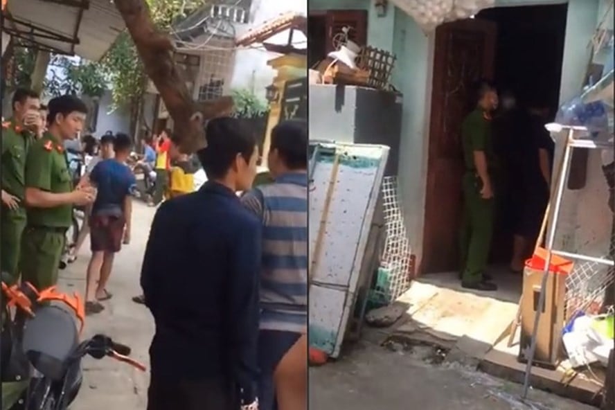 CA tiến hành khám nghiệm hiện trường sau khi người dân báo án