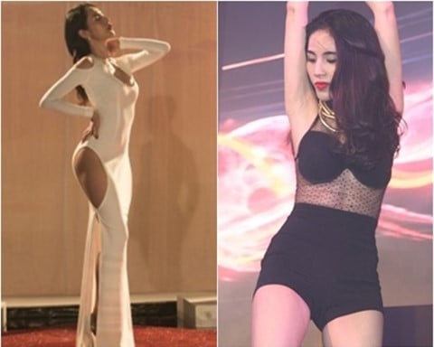 Những bộ cánh phô diễn đường cong quá mức của Thủy Tiên khiến ai nhìn cũng phải “đỏ mặt”.
