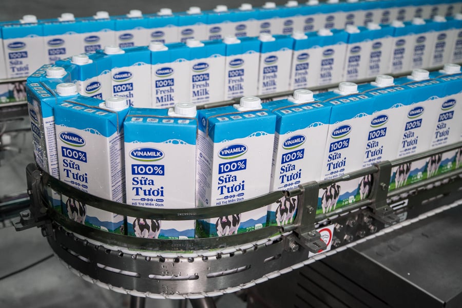 Dây chuyền sản xuất của Vinamilk tại nhà máy