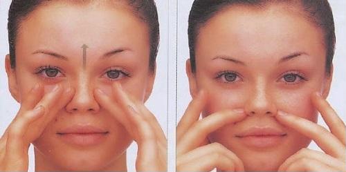 Mát xa hai bên mũi sẽ tạo cảm giác thư giãn, nếp nhăn hai cánh mũi 