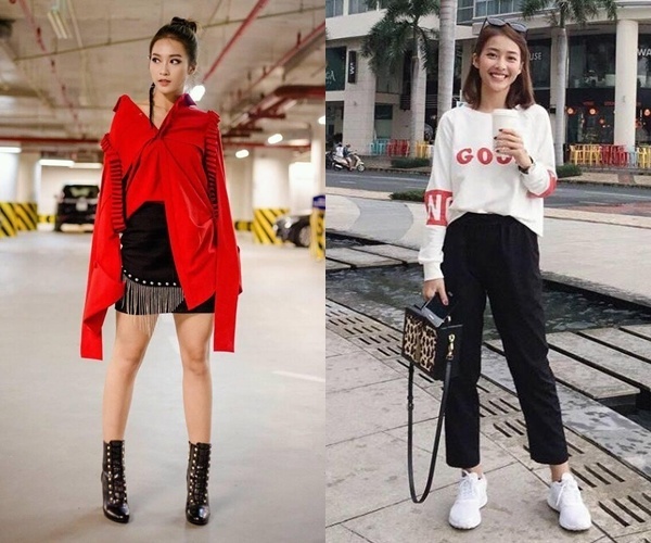 Những set đồ cá tính cool ngầu như thế này có vẻ vô cùng phù hợp với hình ảnh năng động của nàng hot girl này.    