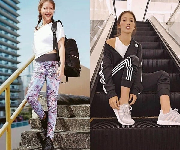 Bên cạnh đó, Khả Ngân cũng thường xuyên lựa chọn những cây đồ thể thao đậm chất sporty khỏe khoắn.    