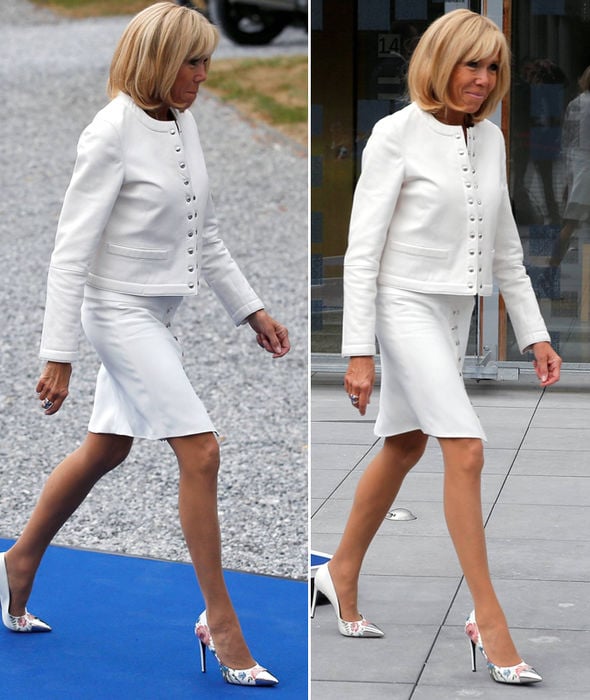 Bà Brigitte Macron trung thành cùng bí kíp đầm ngắn là nổi bật vóc người nhỏ của mình    