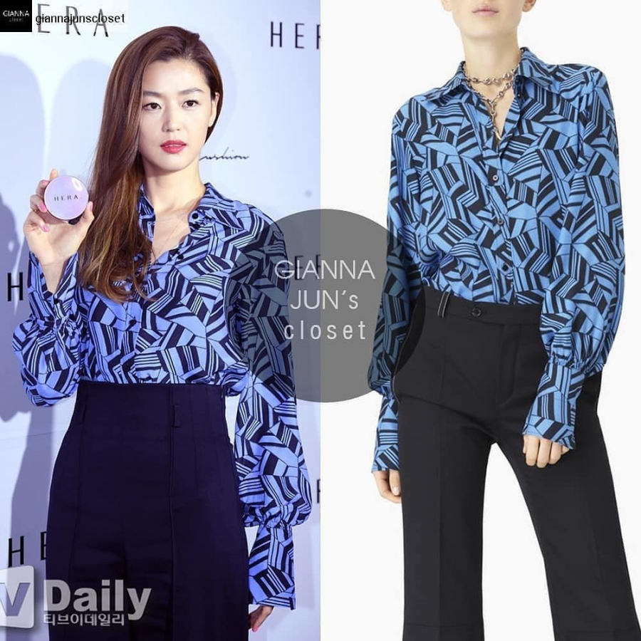 Chiếc áo blouse là thiết kế trong BST tiền thu - đông của Chloe, một hãng thời trang Pháp. Nó có giá lên tới $1.195, khoảng 27.5 triệu đồng.    