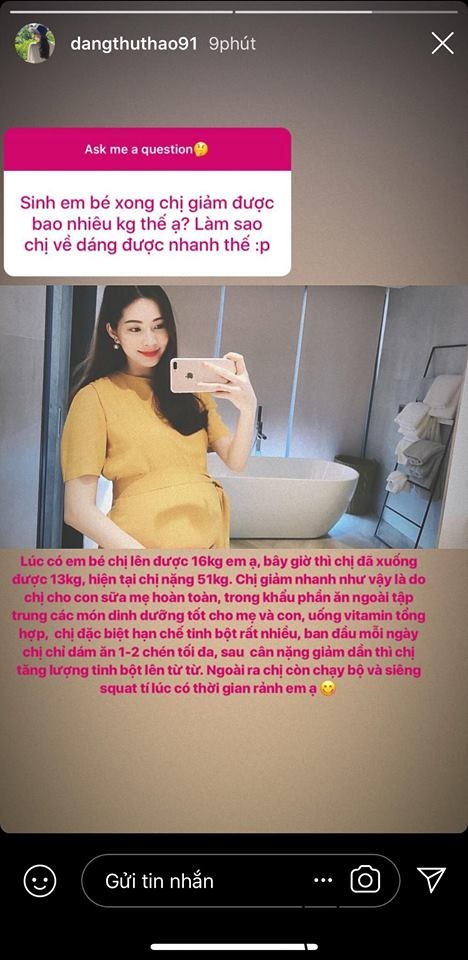 Thu Thảo nhiệt tình chia sẻ phương pháp giảm cân an toàn và hiệu quả nhất dành cho các bà mẹ bỉm sữa.  