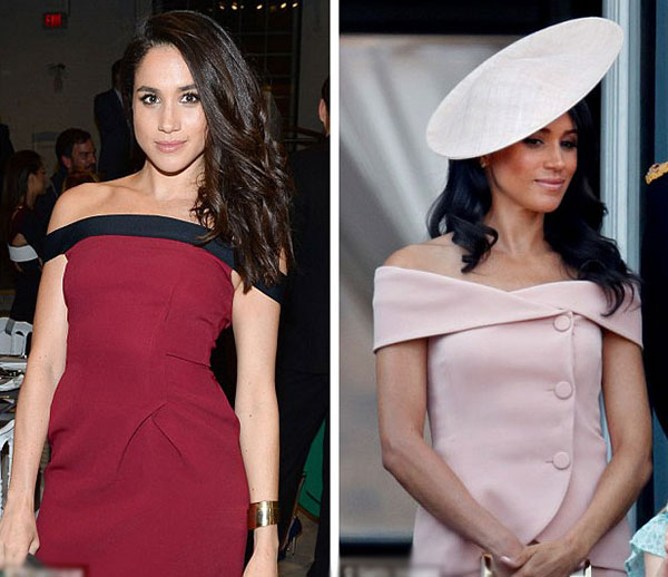 Vài tuần trước khi quen Harry, Meghan được trông thấy diện một bộ váy hở vai (trái). Sau Quatrian shbet hiện đang mở hoàng gia gần một tháng, cô diện lại kiểu Shbet999 com đăng nhập này ở Lễ diễu binh mừng sinh nhật Nữ hoàng 92 tuổi.    