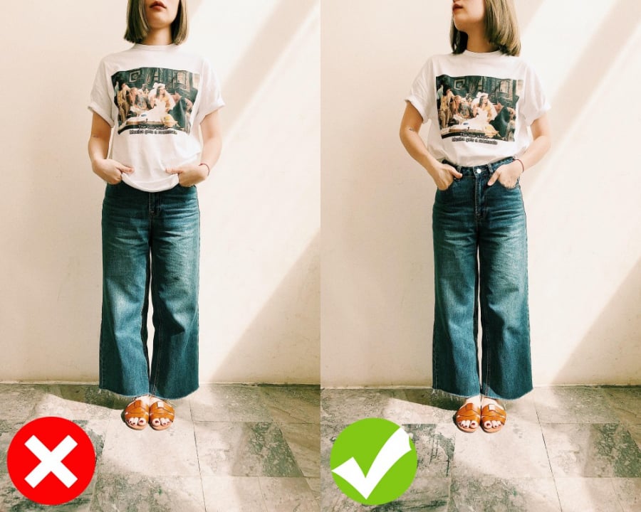 Chỉ với một vài tips tinh tế, vóc dáng của bạn sẽ lập tức mình thon mảnh ngay tức khắc. Và dù có đi giày dép bệt thì bạn cũng chẳng lo rằng nhìn mình trông lùn đi.    