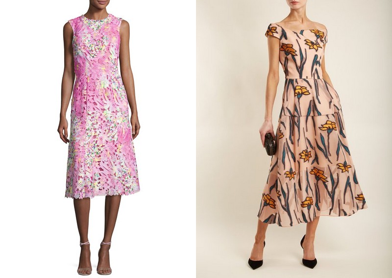 Chiếc váy trễ vai của Ivanka (phải) có giá đắt gấp 4 lần chiếc váy hồng của bà Melania.    