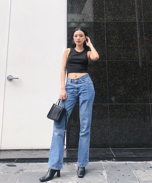 Tú Hảo chứng minh croptop và quần ống suông là 