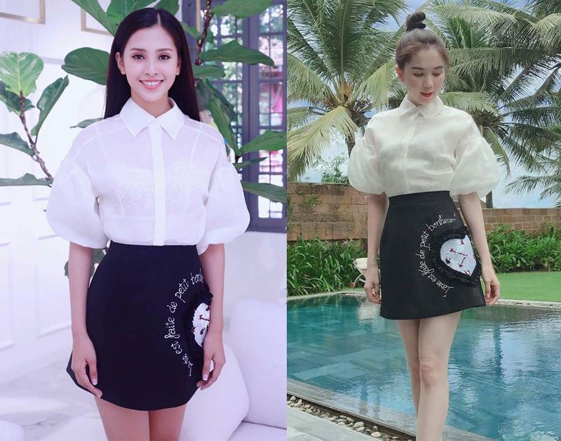 Sau Lý Nhã Kỳ, Hoa hậu Tiểu Vy lại có cuộc chạm trán váy áo đình đám với 