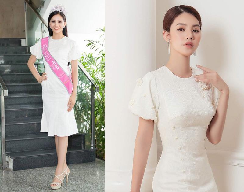 Hoa hậu Jolie Nguyễn thanh lịch, còn Tiểu Vy lại trẻ trung và ngọt ngào.     
