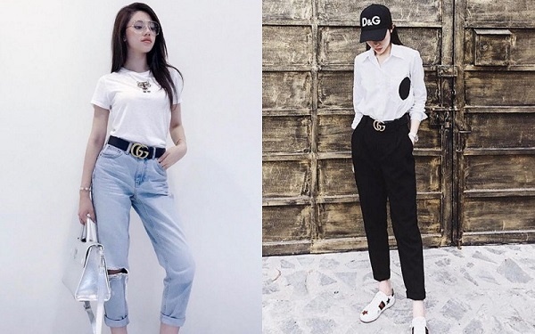 Không chỉ có Shbet999 com đăng nhập mà  hai mỹ nhân cùng từng ''đụng hàng'' nhau phụ kiện, cụ thể là chiếc thắt lưng da của Gucci. Jolie Nguyễn sử dụng item này để phối cùng áo phông basic và quần jean còn Kỳ Duyên lại mix với áo sơ mi và quần vải.    