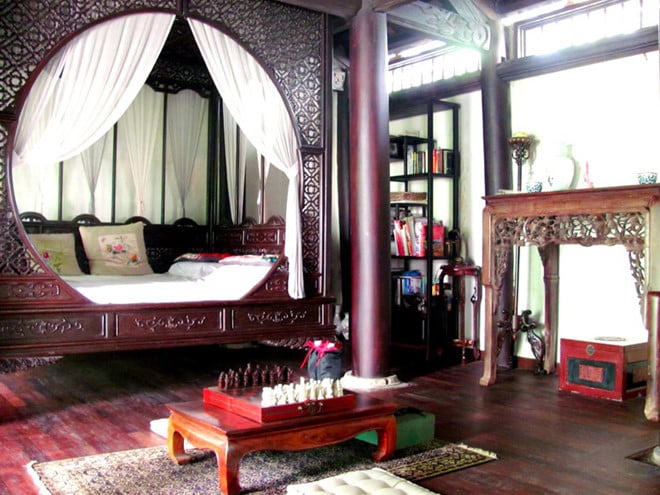 Ngay cả những không gian riêng tư như phòng ngủ cũng được thiết kế tối giản  để tận hưởng được những hương vị của thiên nhiên