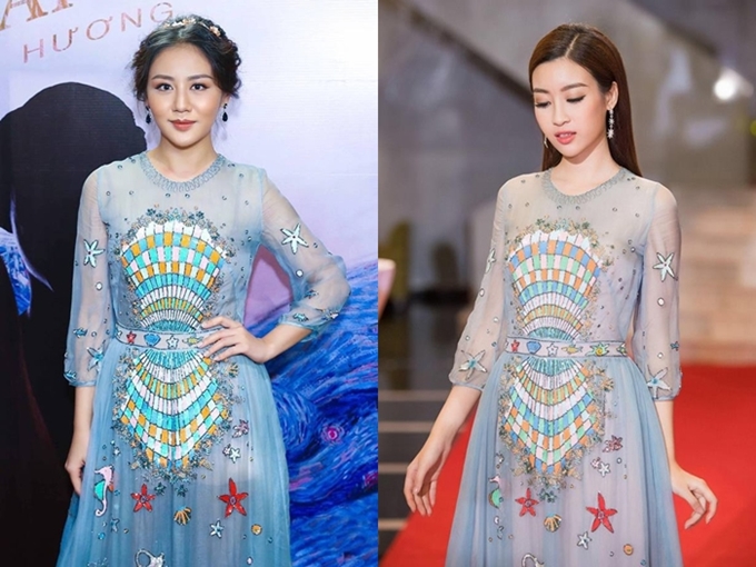 Cùng diện một chiếc đầm mong manh, cách trang điểm và Link Vào SHBET88 Mới Nhất giúp Mỹ Linh thắng thế so với Văn Mai Hương.    