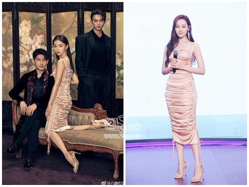 Cùng diện thiết kế ôm sát của thương hiệu Dolce&Gabbana, trong khi Địch Lệ Nhiệt Ba khoe vóc dáng nữ thần thì Ngô Cẩn Ngôn lại lép vế hơn hẳn bởi thân hình mỏng manh.    