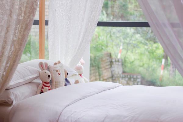 Căn hộ này được thiết kế rất nhiều cửa kính để có thể ngắm không gian đồi thông lãng mạn.    