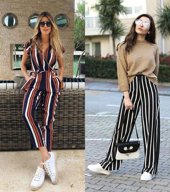 Không có đôi giày nào hợp với quần hơn là giày sneakers. Set đồ này đem lại vẻ khỏe khoắn, năng động cho chị em công sở.    