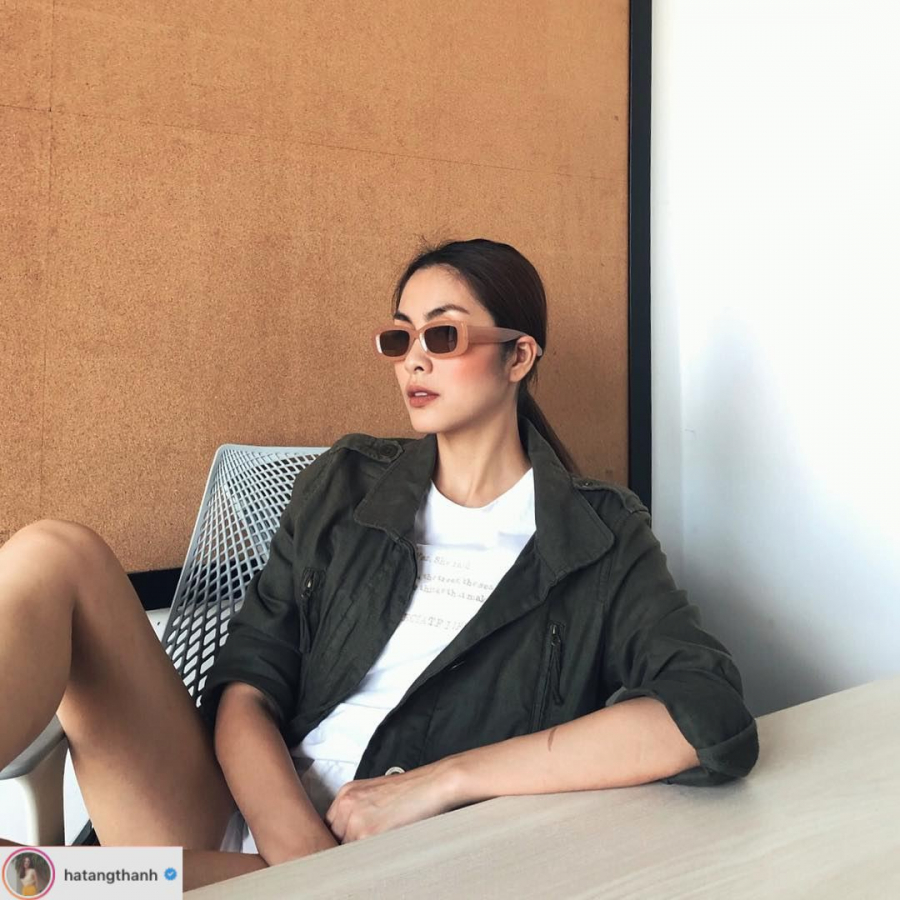 Minh Hằng dạo phố Israel với cả cây đồ ngầu hết cỡ. Từ chiếc áo khoác da cho đến túi xách, thắt lưng đi kèm đều cho thấy sự chỉn chu của cô nàng.    
