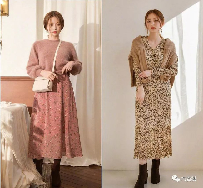 Áo len + chân váy chắc hẳn là bộ đôi được các nàng bánh bèo 