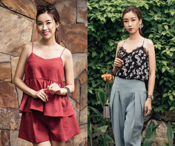 Ở đời thường, Mỹ Linh cũng khá kín đáo về phong cách thời trang. Đôi lúc, cô chọn những bộ cánh hai dây để thoải mái xuống phố.