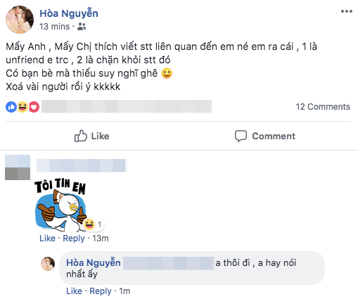 Vui thôi đừng vui quá, phải chăng bài đăng này của Hoà Minzy có ám chỉ chuyện liên quan đến từ đồng-âm-khác-nghĩa giữa tỉ số hoà và tên của Hoà chăng?   