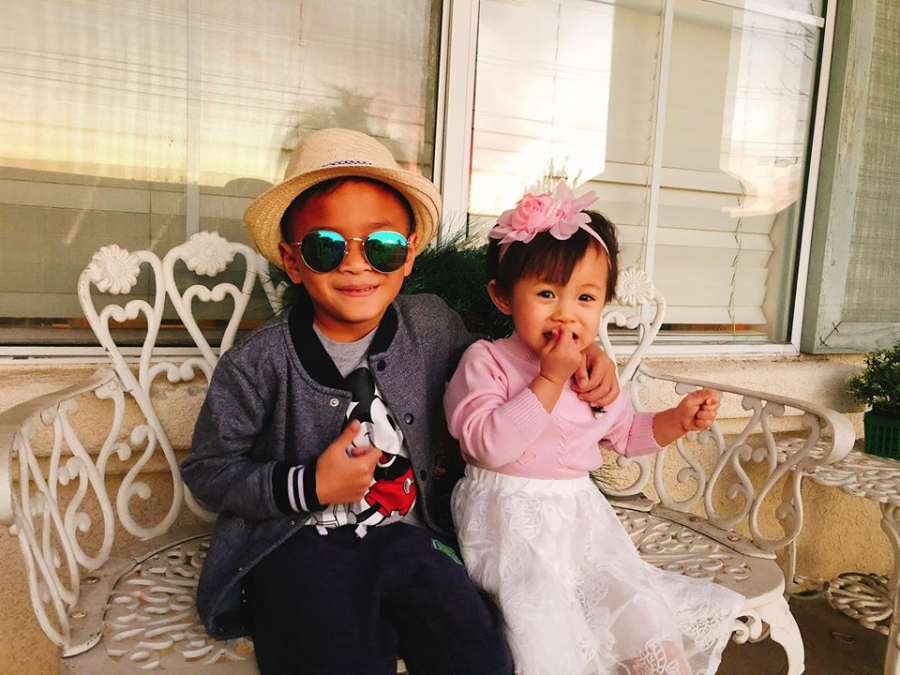 Con trai và con gái Thụy Anh rất thân thiết với nhau.