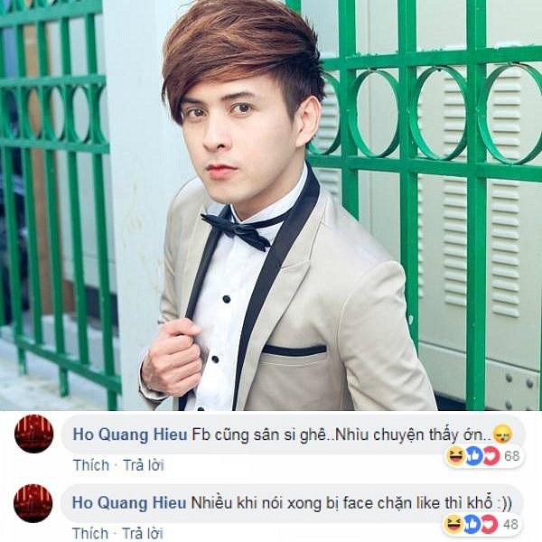 Mạnh mẽ “tố” Facebook thế thôi chứ Hồ Quang Hiếu cũng nhát lắm. 