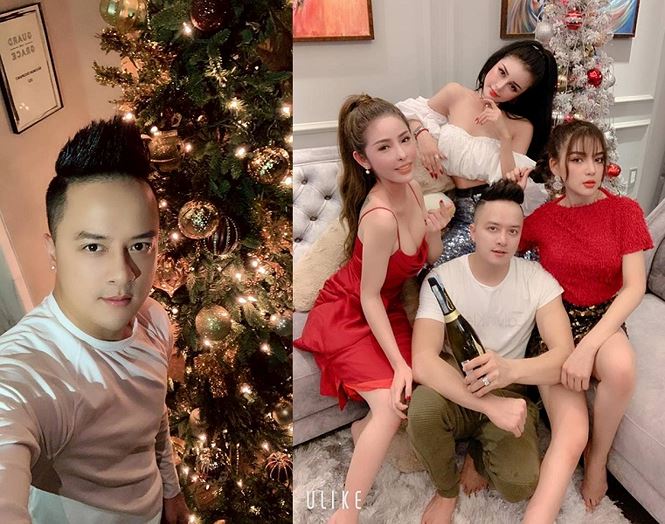 Cao Thái Sơn là một trong những sao Việt trang trí nhà đón Giáng sinh từ rất sớm. Cây thông Noel cũng thường xuyên được nam ca sĩ và bạn bè tận dụng để chụp ảnh selfie.  