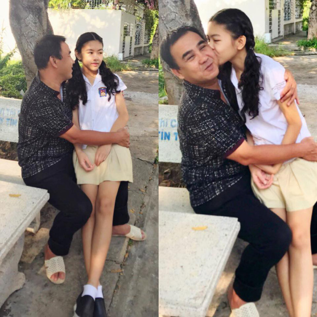 Cô bé rất yêu và tình cảm với bố.    